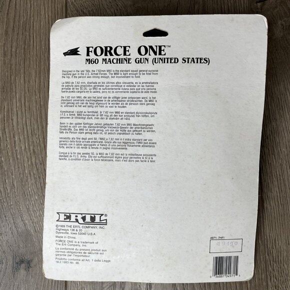 ERTL Force One Die-Cast Metal  M60 Machine Gun #4971 1989 b - Picture 2 of 11